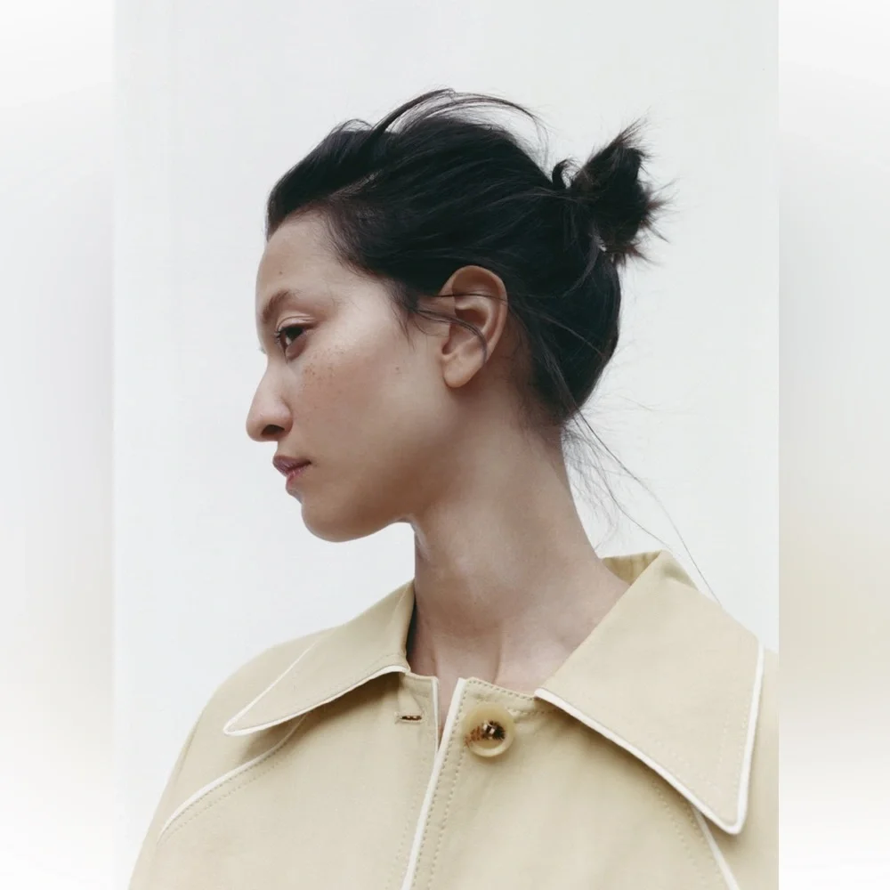 Zara OVERSIZED CONTRAST COAT. Beige. Sizes XS, S. New with Tags. - Picture 6 of 11